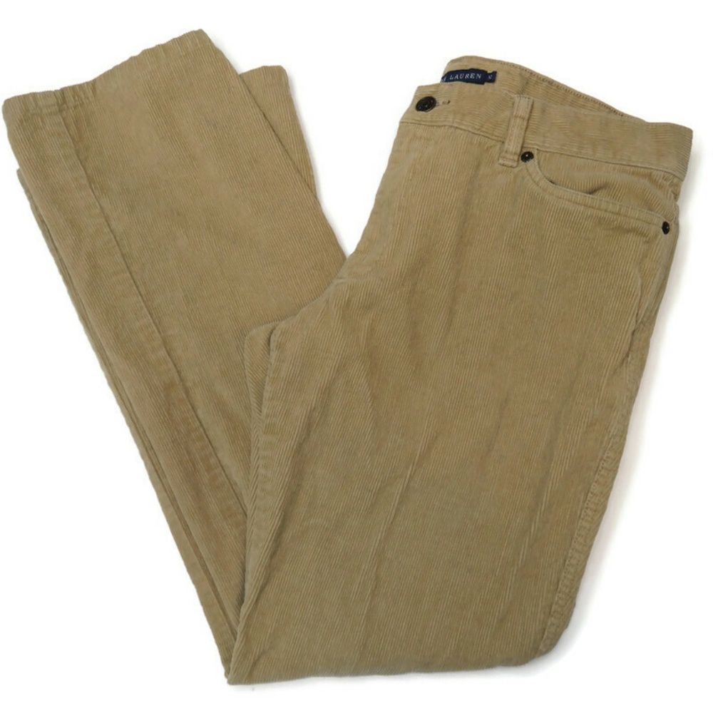 Ralph Lauren Corduroy Pants Sz 12 Khaki Womens